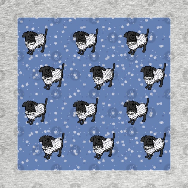 Christmas Winter Sweater Dog Pattern by ellenhenryart